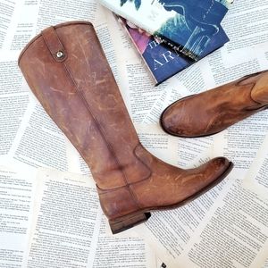 FRYE Melissa Button Inside Zip Leather Tall Boots